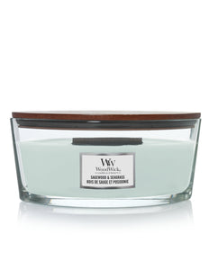 WoodWick Sagewood & Seagrass Ellipse Candle