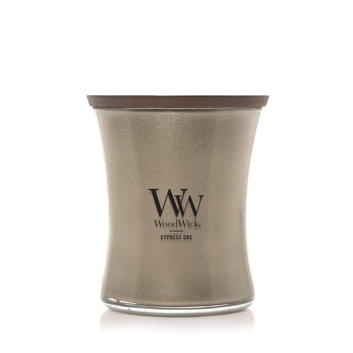 WoodWick Precious Metals Cypress Ore Medium Candle