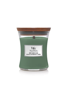 WoodWick Mint Leaves & Oak Medium Candle