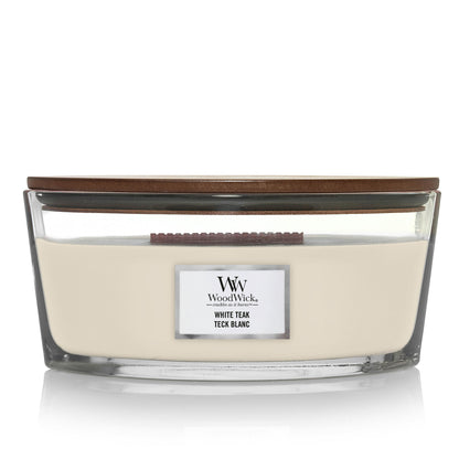 WoodWick White Teak Ellipse Candle