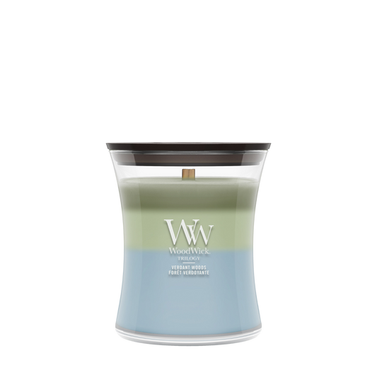 WoodWick Verdant Woods Medium Trilogy Candle