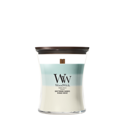 WoodWick Driftwood Shores Medium Trilogy Candle