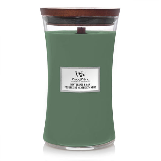 WoodWick Mint Leaves & Oak Large Candle