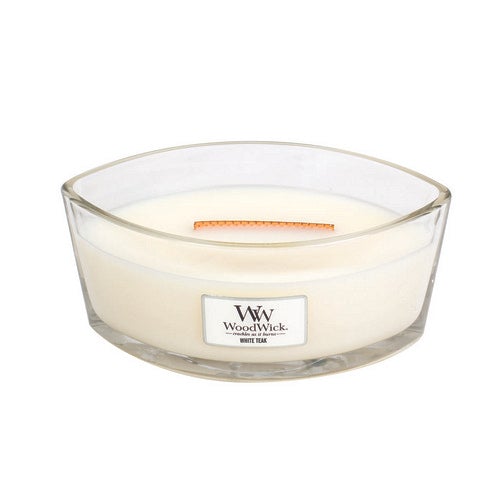 WoodWick White Teak Ellipse Candle